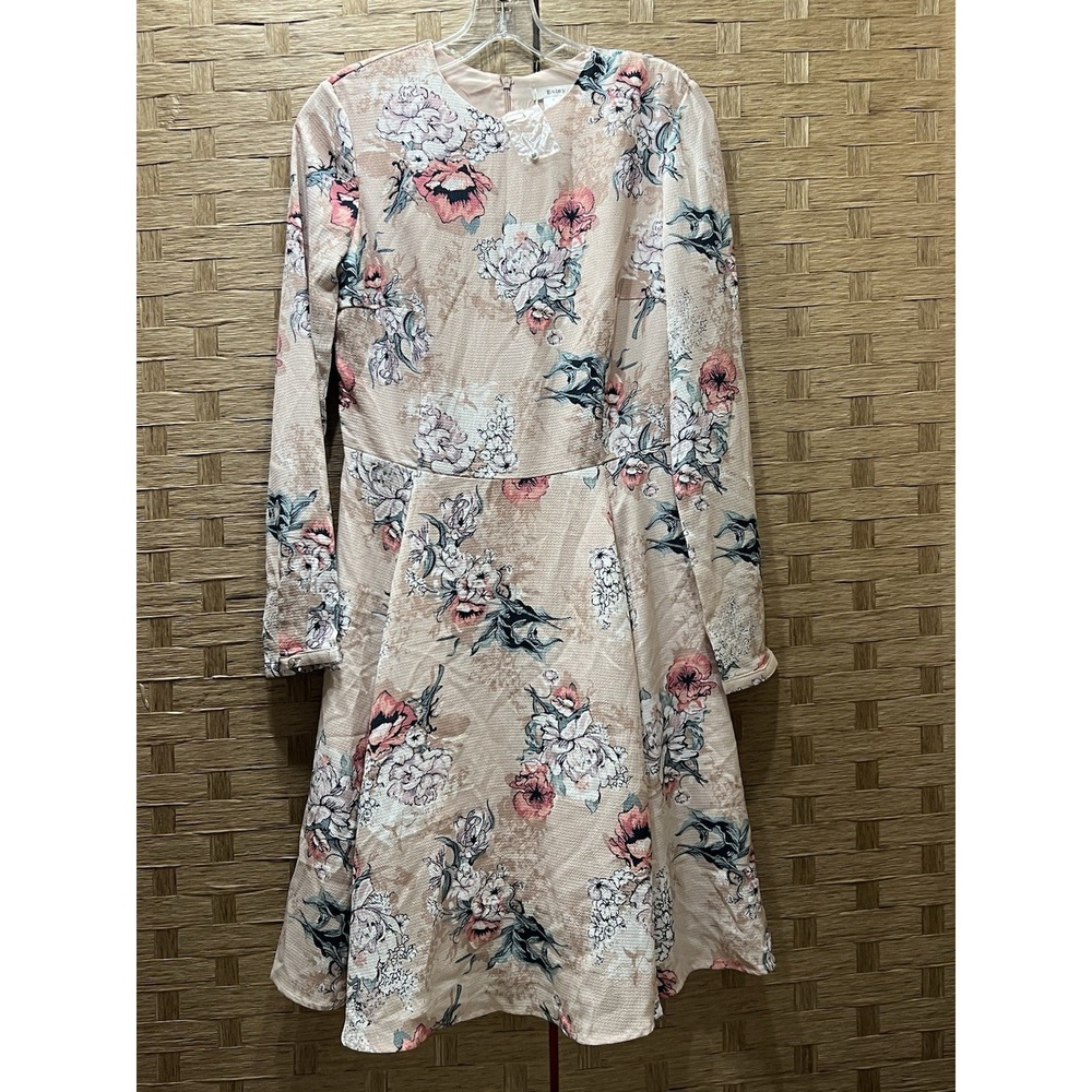 Esley Women's Boutique Dress Sz S Lt Pink Floral Back Zipper‎ NEW with Tags!